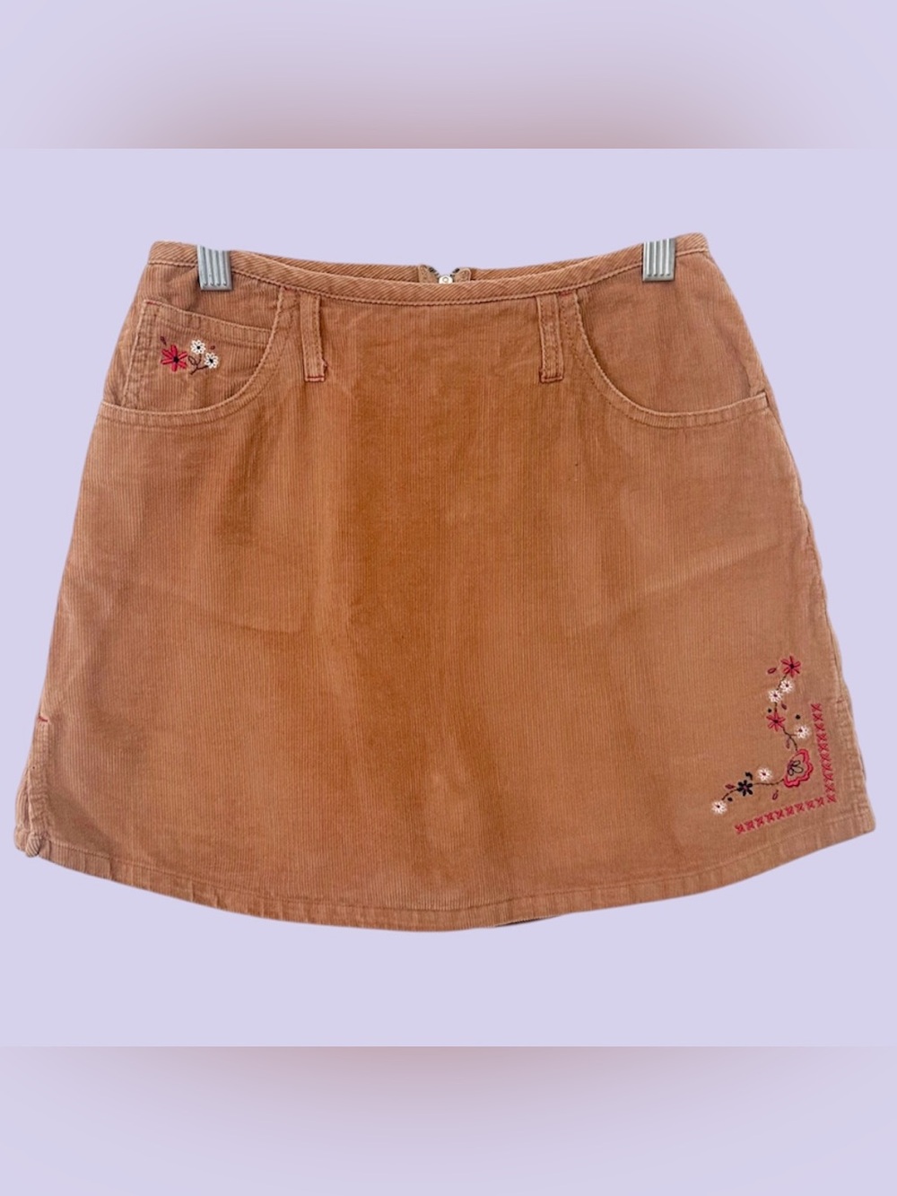 Y2k vintage faded glory corduroy embroidered skort